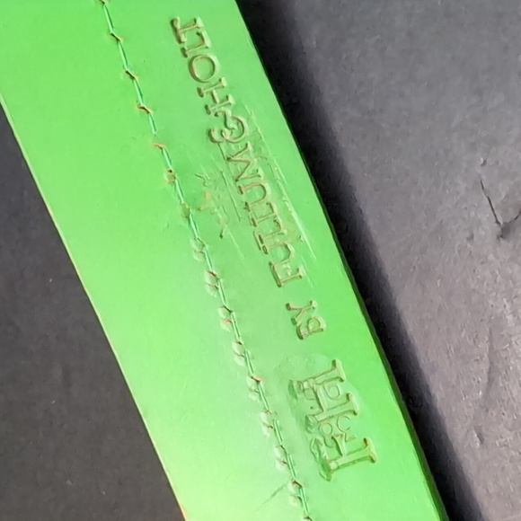 F&H by Fullum & Holt Unisex Purple/ Green Leather Belt,Size 38/95 - Picture 5 of 9